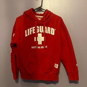 red lifeguard hoodie from daytona beach